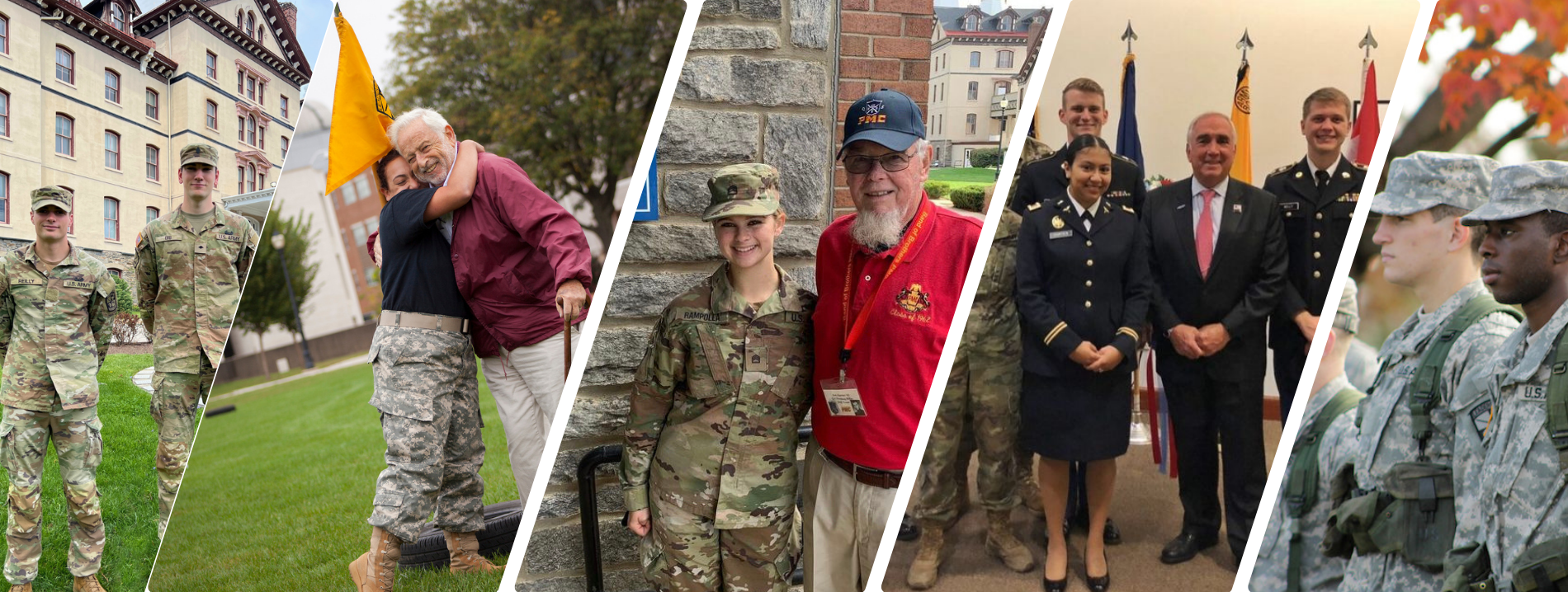 Widener ROTC students and PMC alum collage