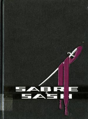 (e.g., PMC 1963 Yearbook Cover black background, sword and sash)