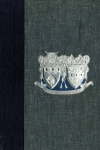 (e.g, 1968 Yearbook Cover dark colored background with emblem in the center)