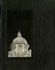 PMC 1969 Yearbook Cover black background with emblem of the Widener University Old Main Dome