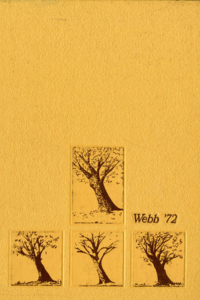 PMC 1972 Yearbook Cover yellow with barren trees reads Webb '72