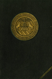 (e.g., PMC 1950 Yearbook Cover black background with gold emblem in the middle)