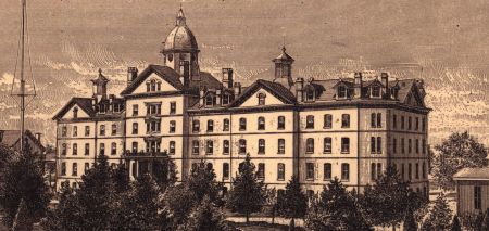 PMC Old Main Building Chester, PA sepia toned