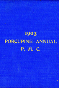 (e.g., PMC 1903 Yearbook Cover light blue background with yellow words in the middle))