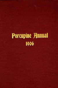 (e.g., PMC 1906 Yearbook Cover Maroon background with gold words in the middle)