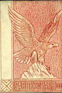 (e.g., PMC 1939 Yearbook Cover reddish background with large eagle)